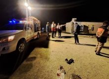 یک کشته و ۱۸ مصدوم در پی واژگونی یک دستگاه اتوبوس در ایلام